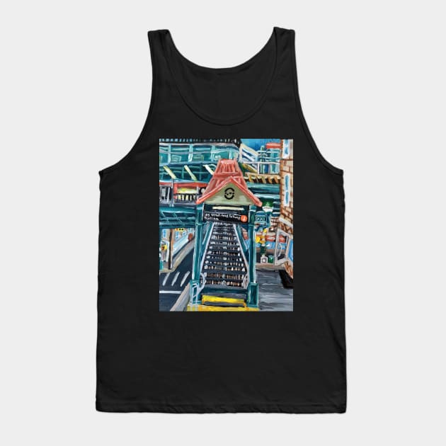 Forest Parkway Train Station Staircase of Woodhaven Tank Top by Art by Deborah Camp